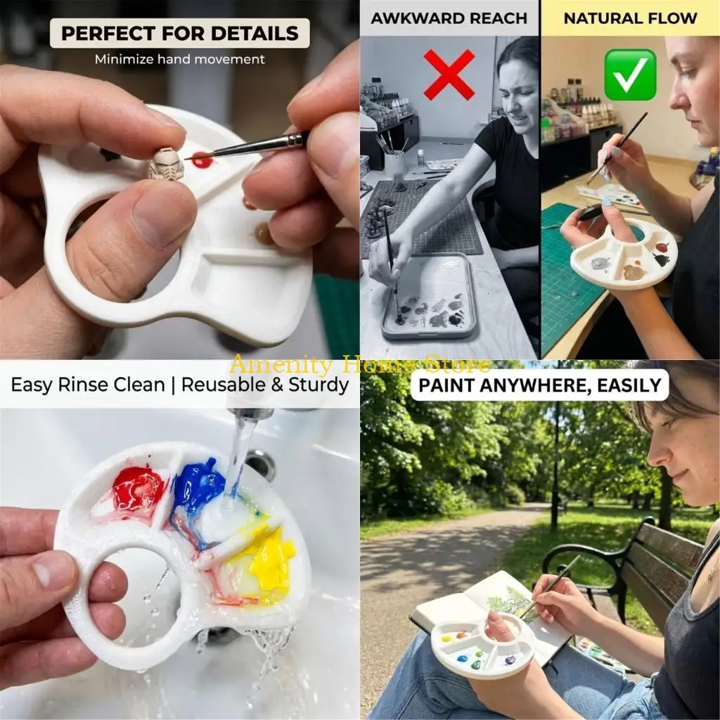 F26C 5 Piece Paint Mixing Tray Set for Outdoor Painting and Student Art Work Use