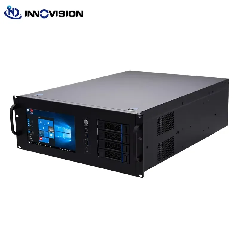 BOLRZO Customized 9-inch touch screen 4U rack-mounted server chassis 4 chassis positions, support EEB/EATX main board 8