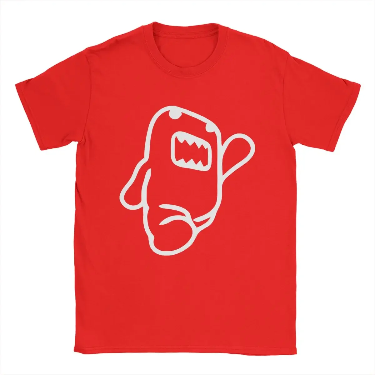 Domo Kun Men T Shirt Vintage Tees Short Sleeve Crew Neck T-Shirts Cotton Plus Size Clothes