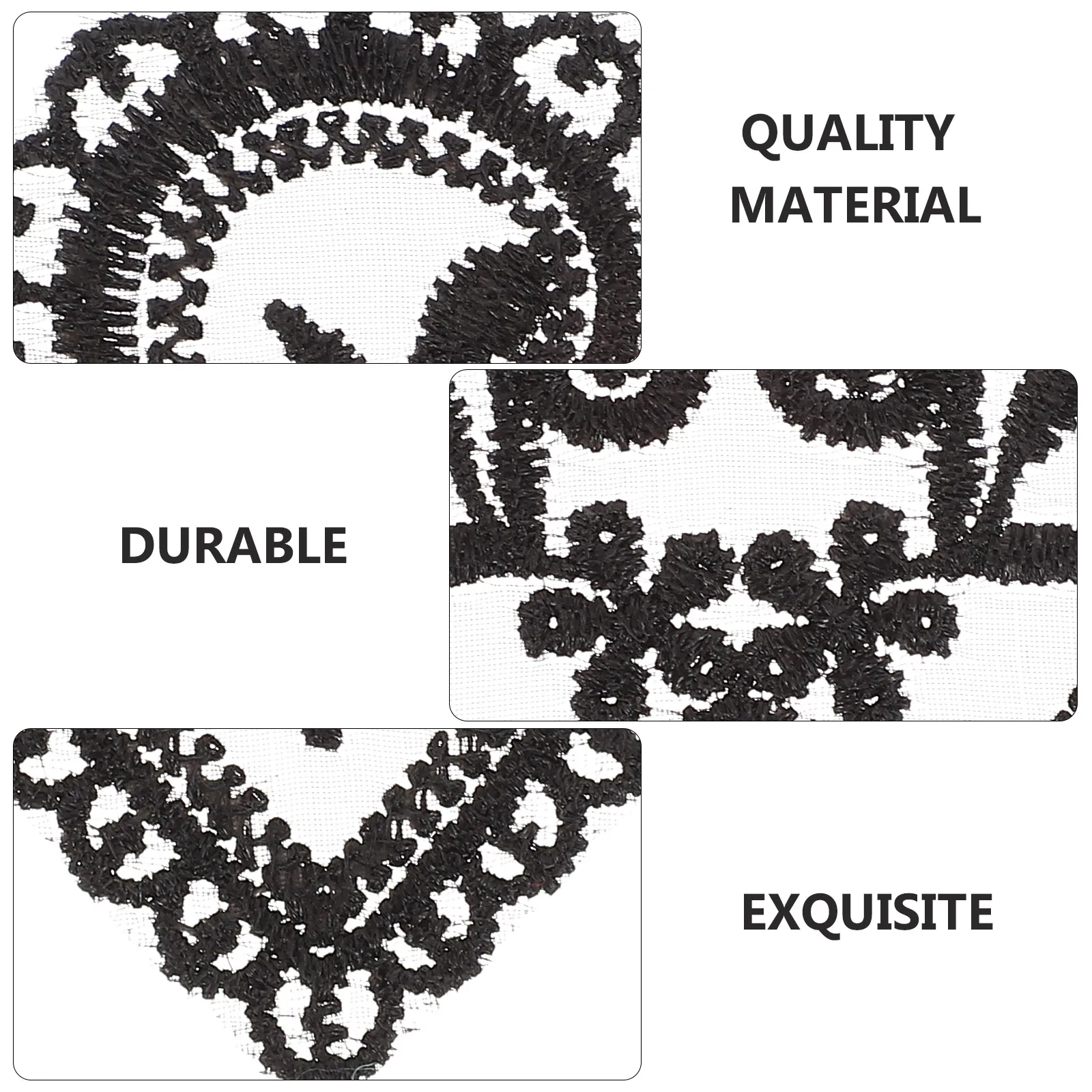 

10 Pcs DIY Sewing Accessories Black Embroidered Clothing Patch Clothes Embroidered Repair Lace Elastic B