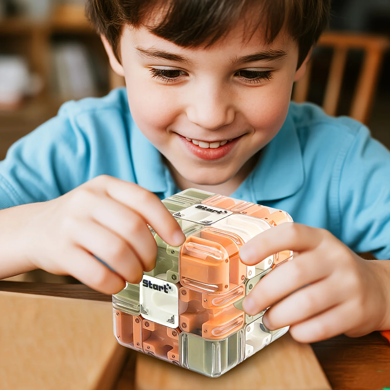 3D Maze Cube Puzzle Toy with Beads - Spatial Awareness & Problem-Solving Game, Enhances Concentration & Critical Thinking Skills
