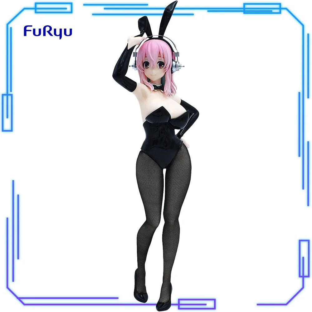 

In Stock FuRyu Original Genuine SoniComi Super Sonico BiCute Bunnies Figure Black 28cm Sexy Collections Model Toy Figures Gift