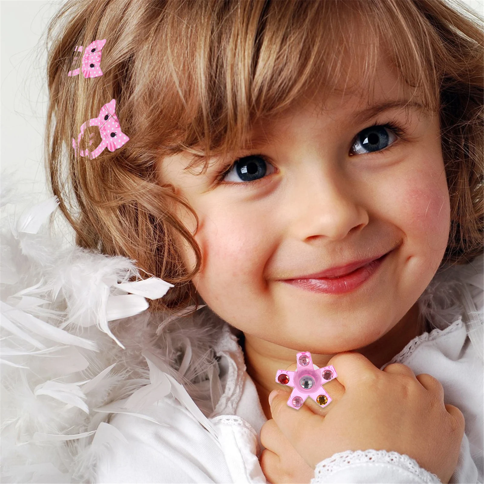 

6Pcs Luminous Rings Cartoon Flashing Finger Toys Rotating Party Favors For Kids And Friends