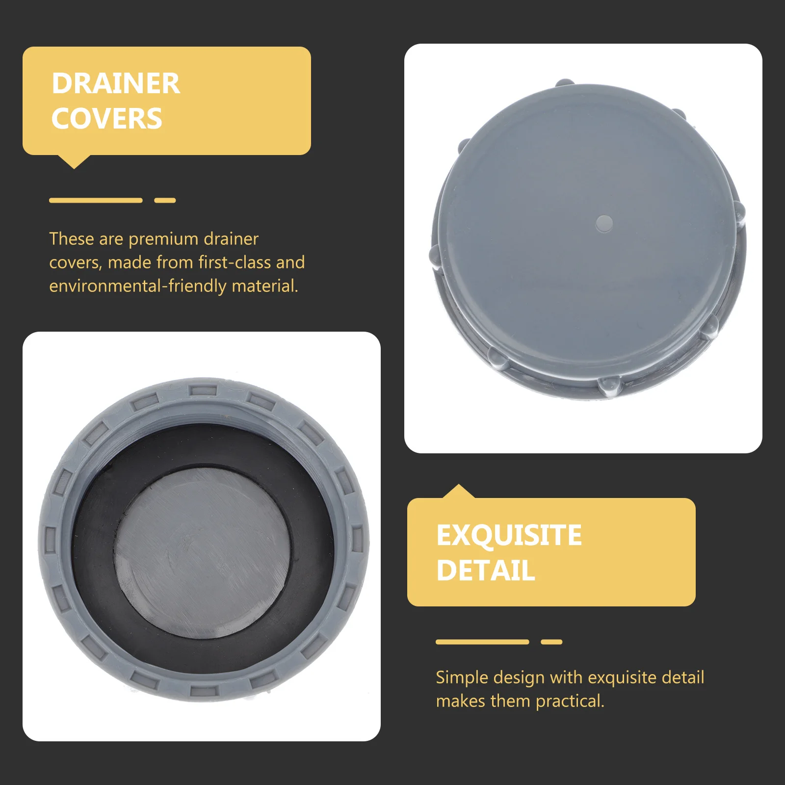 

6Pcs Drainer Caps Eco-Friendly Plastic Drainage Covers Durable Thickened Pipe Plug for Household Drain Caps Drain Plug