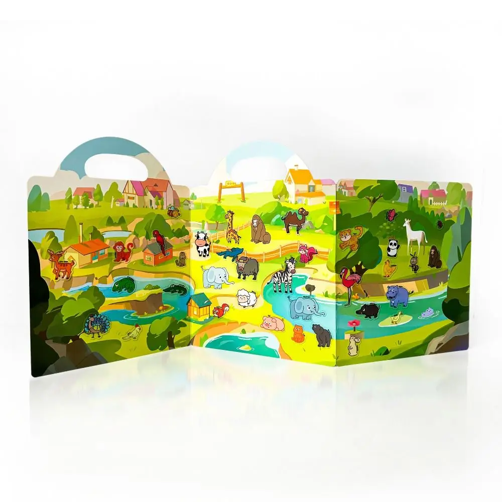 

Educational Jelly Sticker Books Waterproof Washable Quiet Book Reusable with Diverse Children Scene Stickers