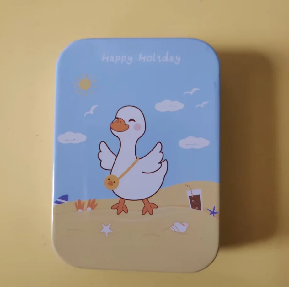 Mini Cute Cartoon Metal Tin Box Drawer Receive Hairpin Storage Box Rectangular Jewelry Cosmetic Organizer For Girl Fine Gift Box