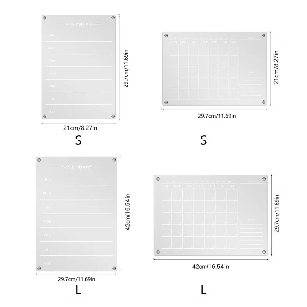 Magnetic Fridge Sticker High Quality Dry Erase Acrylic Weekly Schedule Clear Message Board Home School Office