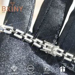 BXINY D Color Moissanite Bracelets 100% S925 Silver Tank Chain GRA Certified Diamond for Women Men Engagement Fine Jewelry Gifts
