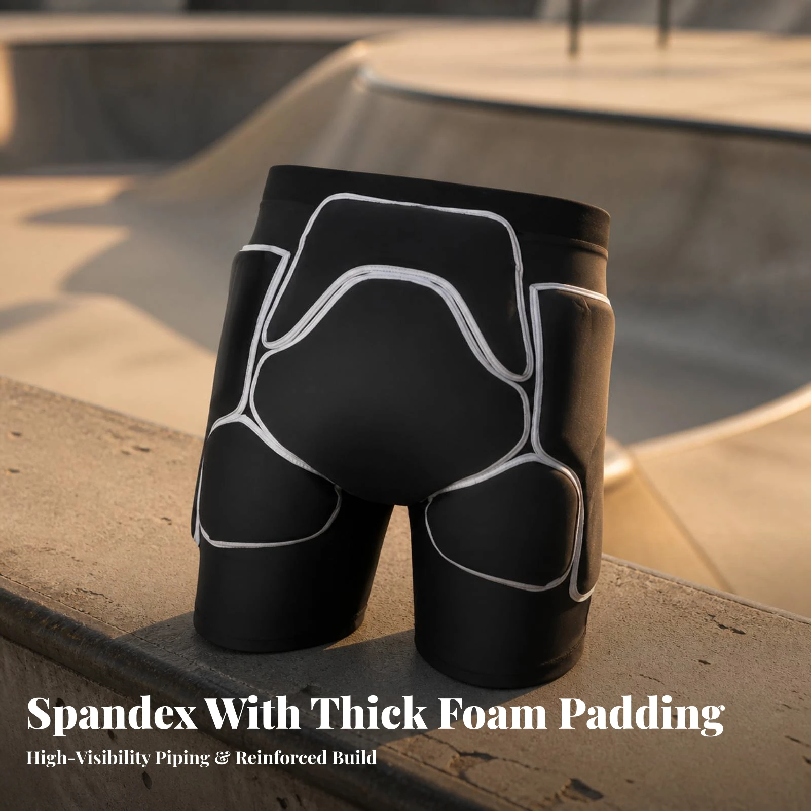 Padded Safety Shorts with Hip Tailbone Thigh Padding Stretchy Padded Safety Shorts Four-Way Stretch Shock-Absorbing view 3
