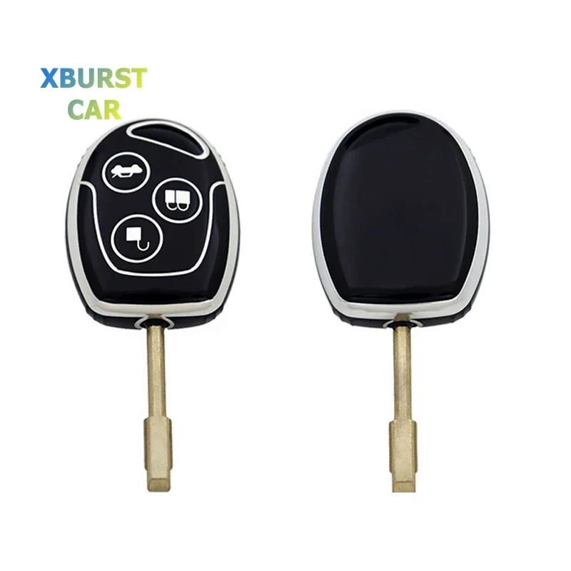 3 Buttons Remote Shell Fob Holder Protector for Ford Focus Mondeo Festiva Fusion Suit Fiesta KA TPU Car Key Fob Case Cover