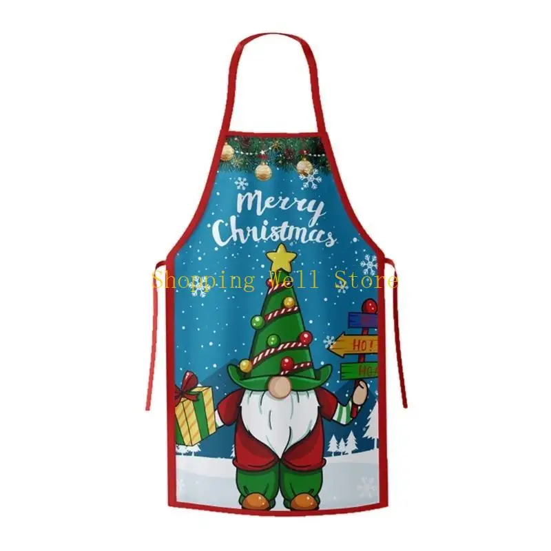 KX4B Christmas Apron for Home Kitchen Show Your Holiday Spirit while Keeping Outfit Spotless Cooking Aprons