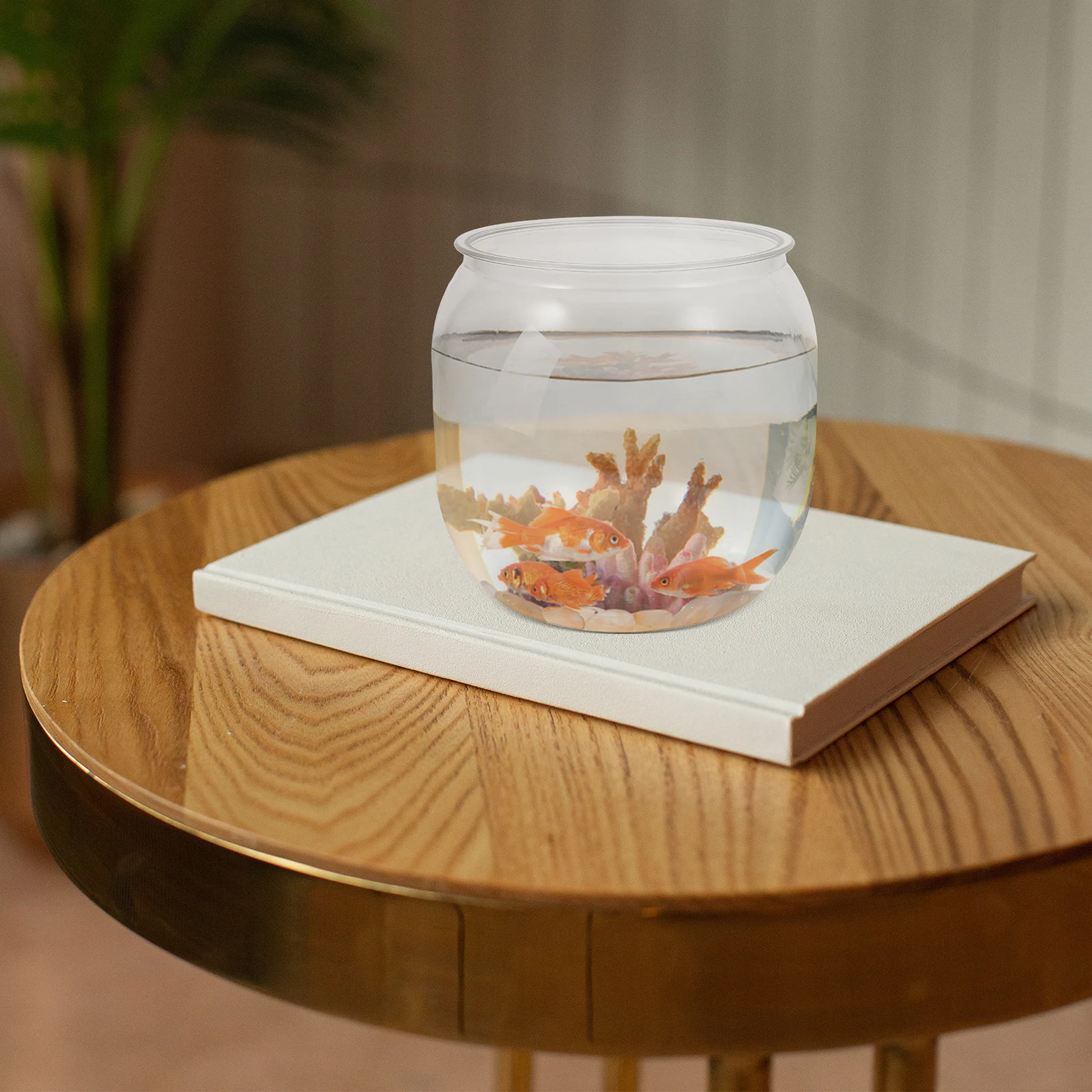 

Transparent Shatterproof Fish Tank Round Aquarium Goldfish Bowl Small Bowls Betta Fish Decor Plastic Landscape
