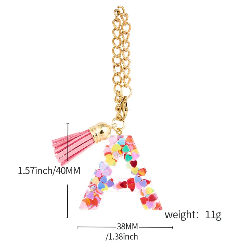 New 26 Letter Resin Stanley Cup Chain Letter Chain Cute Jewelry Pendant Keychain Wholesale