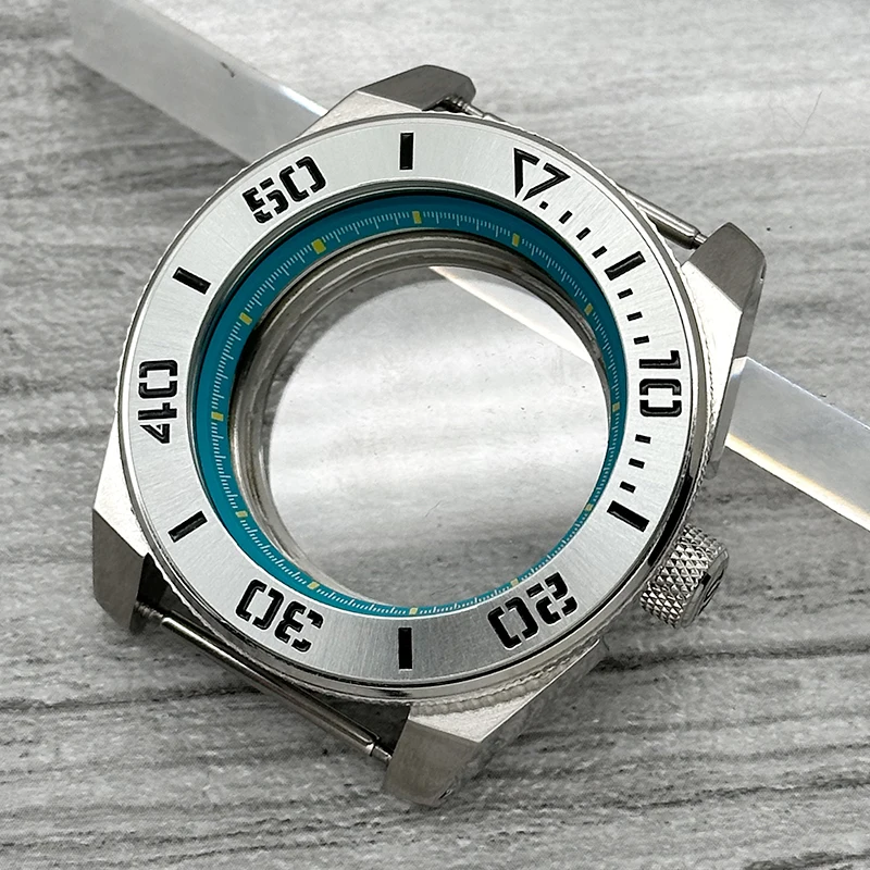 

Silver King Samurai Watch Case Transparent Back Cover Fits NH34 7S 4R NH35 NH36 Movement 28.5mm Dial Sapphire Glass Watch Parts