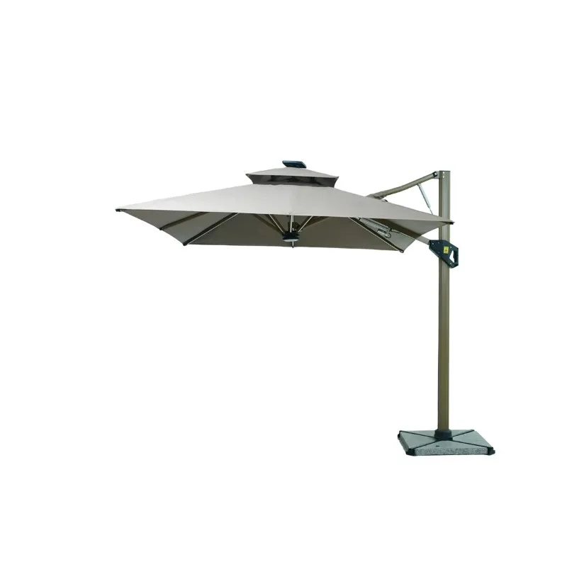 New Product Launch, Square Cantilever Electric Automatic Opening and Closing Solar Folding Outdoor Garden Hotel Fast Delivery