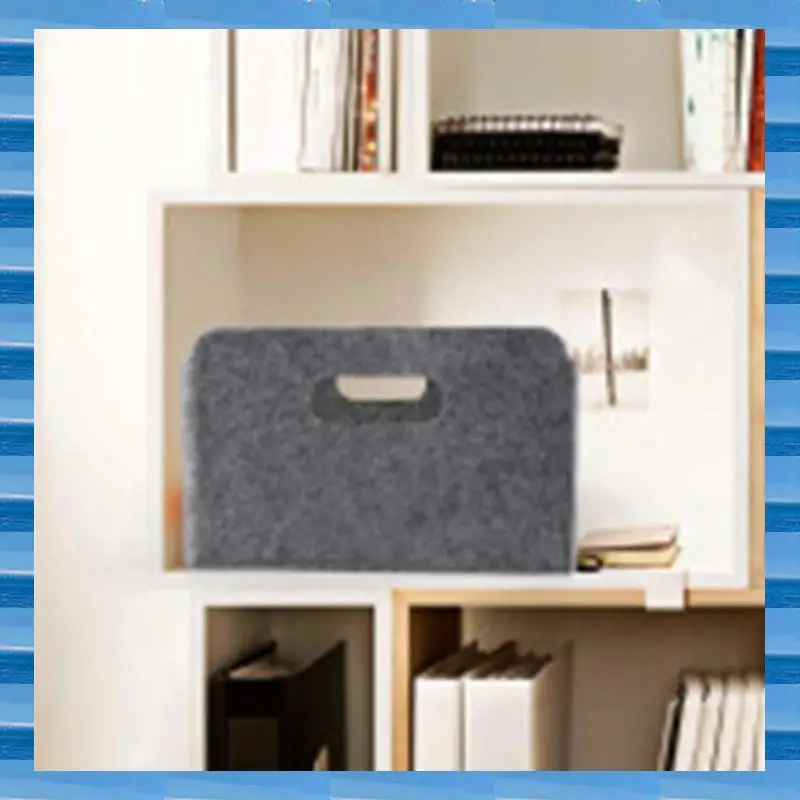 

AT53 12Pcs Felt Storage Basket/Bin With Handles, Collapsible & Convenient Storage Solution