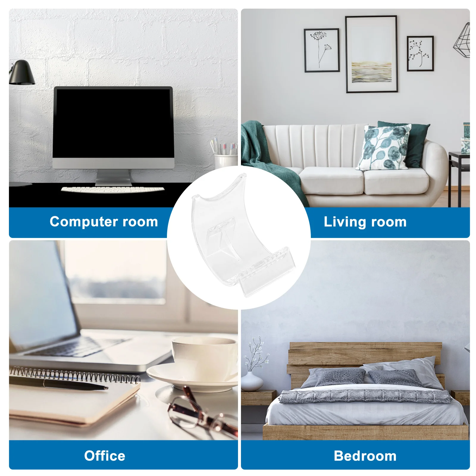 

10pcs Transparent Acrylic Phone Stand Multi-Functional Desktop Storage Rack Clear Mobile Holder Display Brackets For Home Office