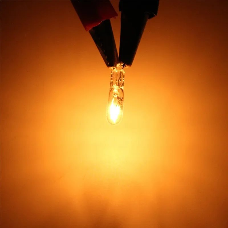 20Pcs Halogen Bulb 1.2W Car Instrument Lights Dashboard Bulb W2W T5 12V Auto interior warnning light Warm White Car Light Bulbs