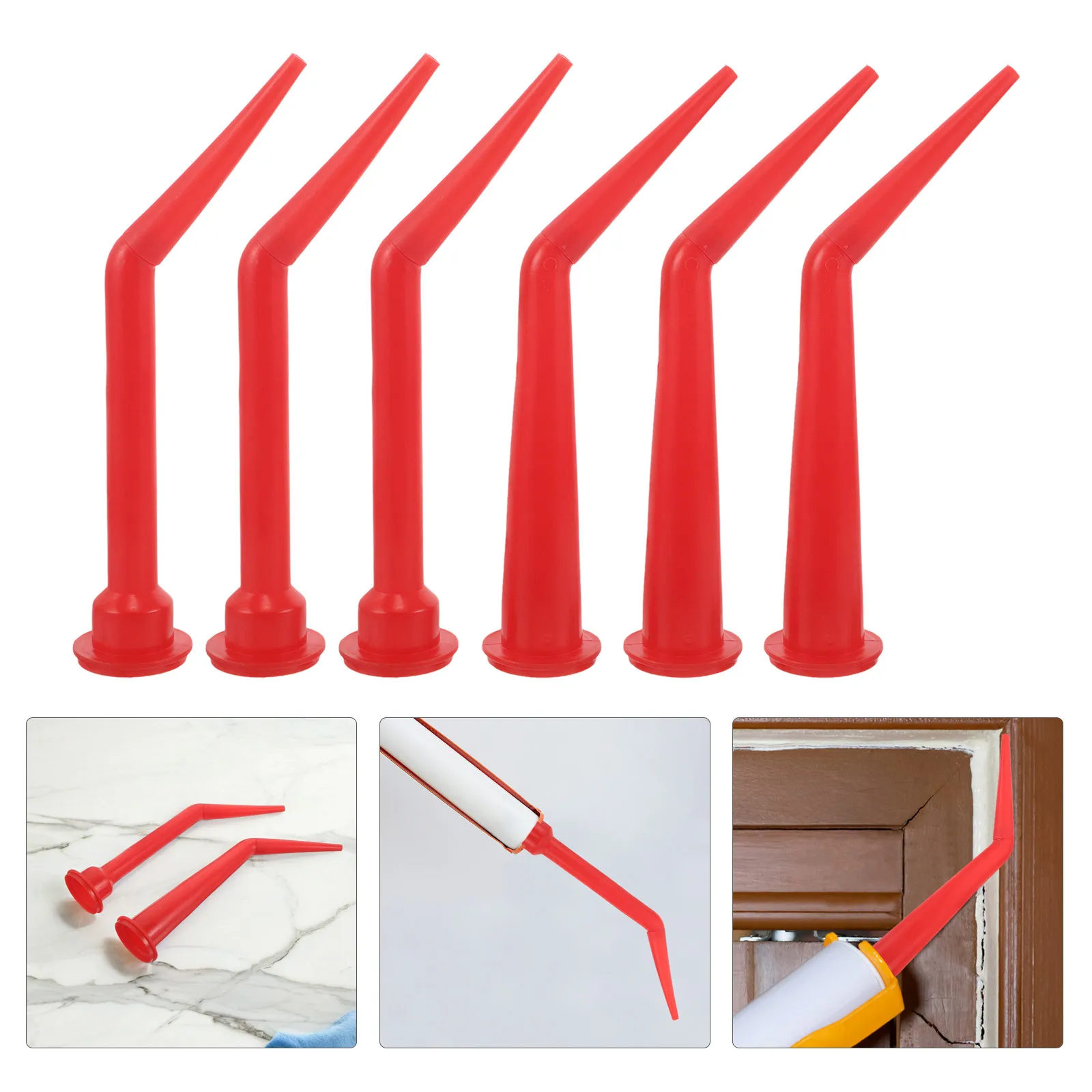 

6pcs Caulking Nozzle Extension Tube Plastic Sealant Applicator Tip For Home Repair Glass Glue Projects Diy Construction Tool