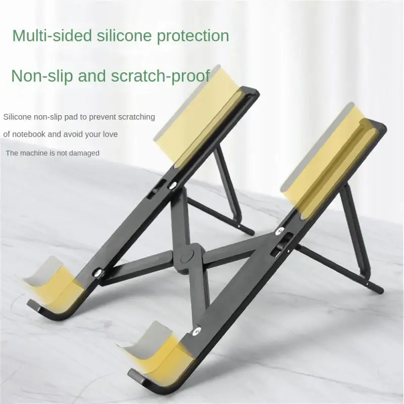 ที่วางแล็ปท็อปแบบพกพาปรับได้พับได้ขาตั้งแท็บเล็ตโน้ตบุ๊คที่รองรับมุมต่ำกว่า17นิ้ว
