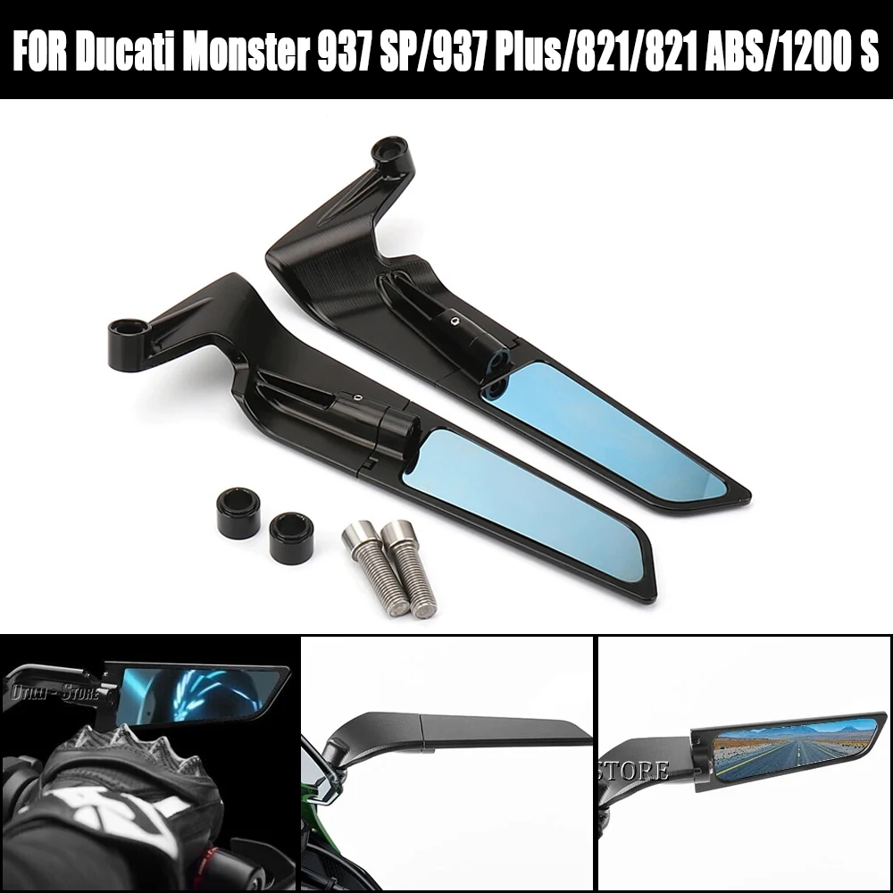 

Motorcycle fixed Wind Wing Adjustable Rotating Rearview Mirror For Ducati Monster 937 SP/937 Plus/821/821 ABS/1200 S/2023