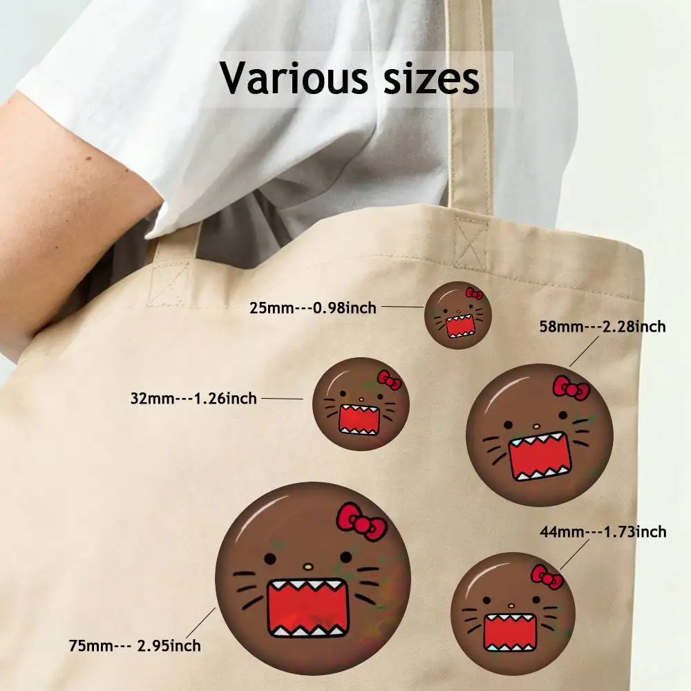 Cute Domo-Kun Faces Badges Button Pin Bright Printed Icon Gift For Friends Badge Collar Brooch Lapel Pin Metal