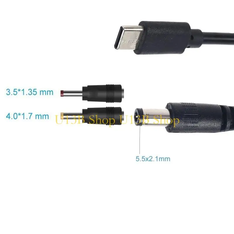 U13B UsbC to DC5.5x2.1mm Converter 9V 12V 15V 20V USB Trigger Charging Cable +2DC Plugs for WiFi Router,Speaker,LED Light