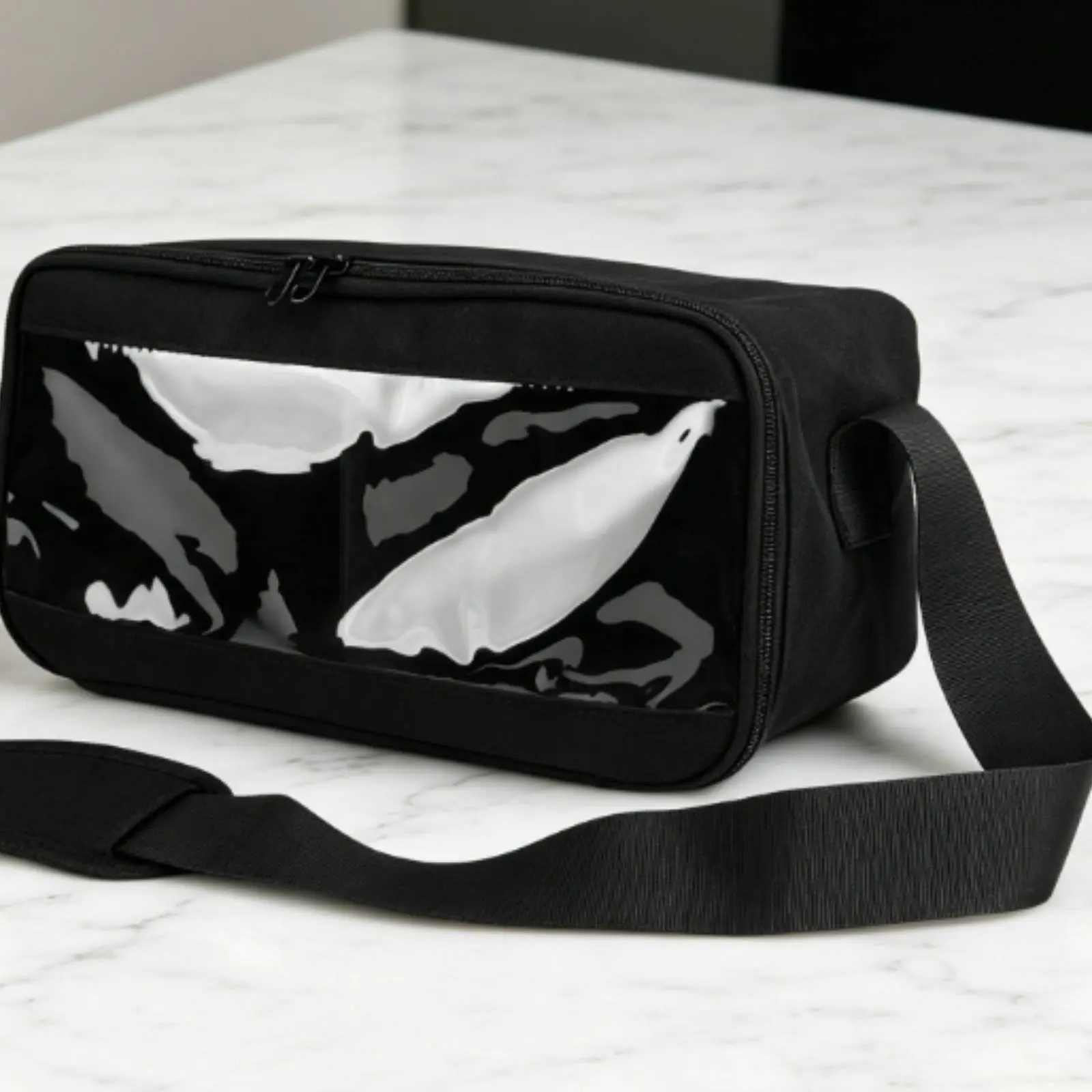 Transparent Window Shoulder Bag Removable Divider Outdoor Game Bag Sports Accessory Wear Resistant Water Resistant for Park