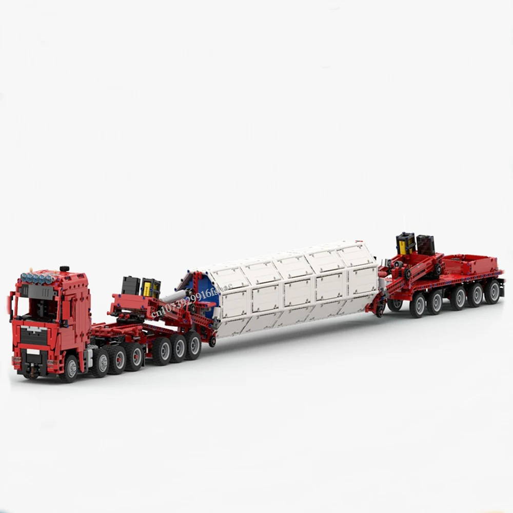 3671PCS MOC engineering Trailer Giant Windmill Transporter Heavy Duty Truck DIY creative ideas ChildrenToy Gift technology Block