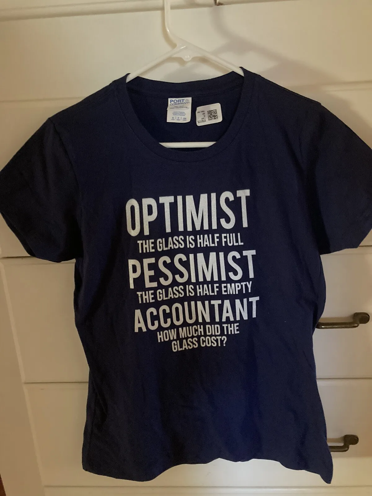 

Funny - Accounting tee shirt. - "Optimist - the glass is half full..."