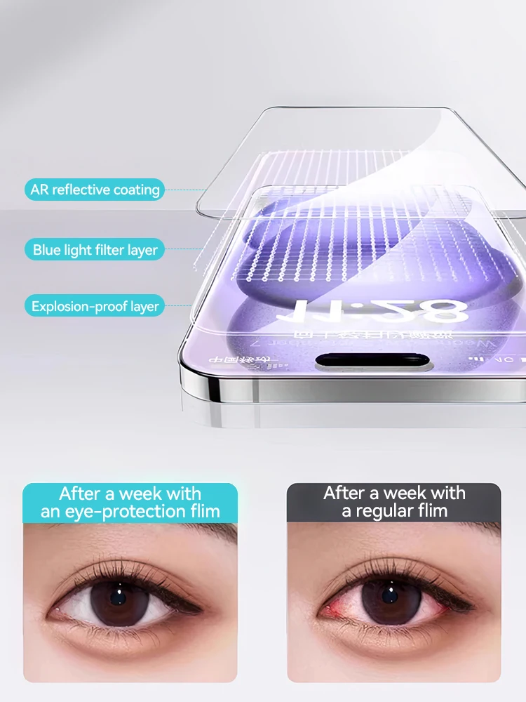 Joyroom 1/2/3pcs HD Anti-Blauw Licht Glas voor iPhone 17 Pro Max Screen Protector Volledig scherm Oogbescherming Gehard Glas