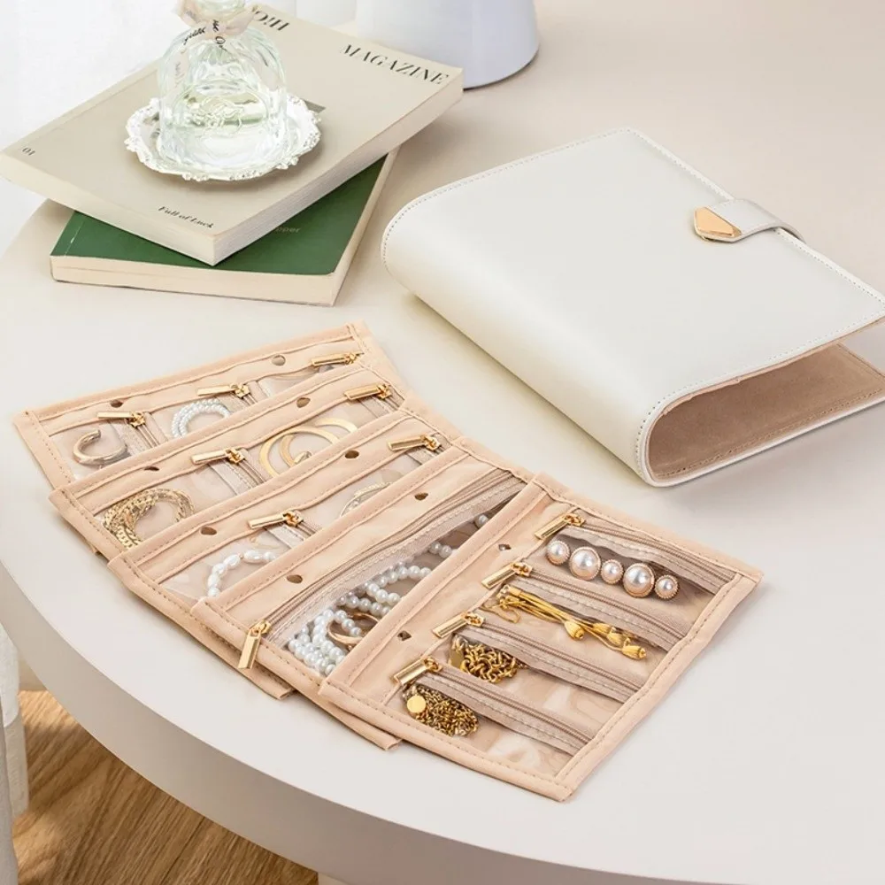 

Multi-Functional Jewelry Storage Bag Compact Anti-Oxidation Protection Jewelry Organizer PU Leather Jewellery Binder