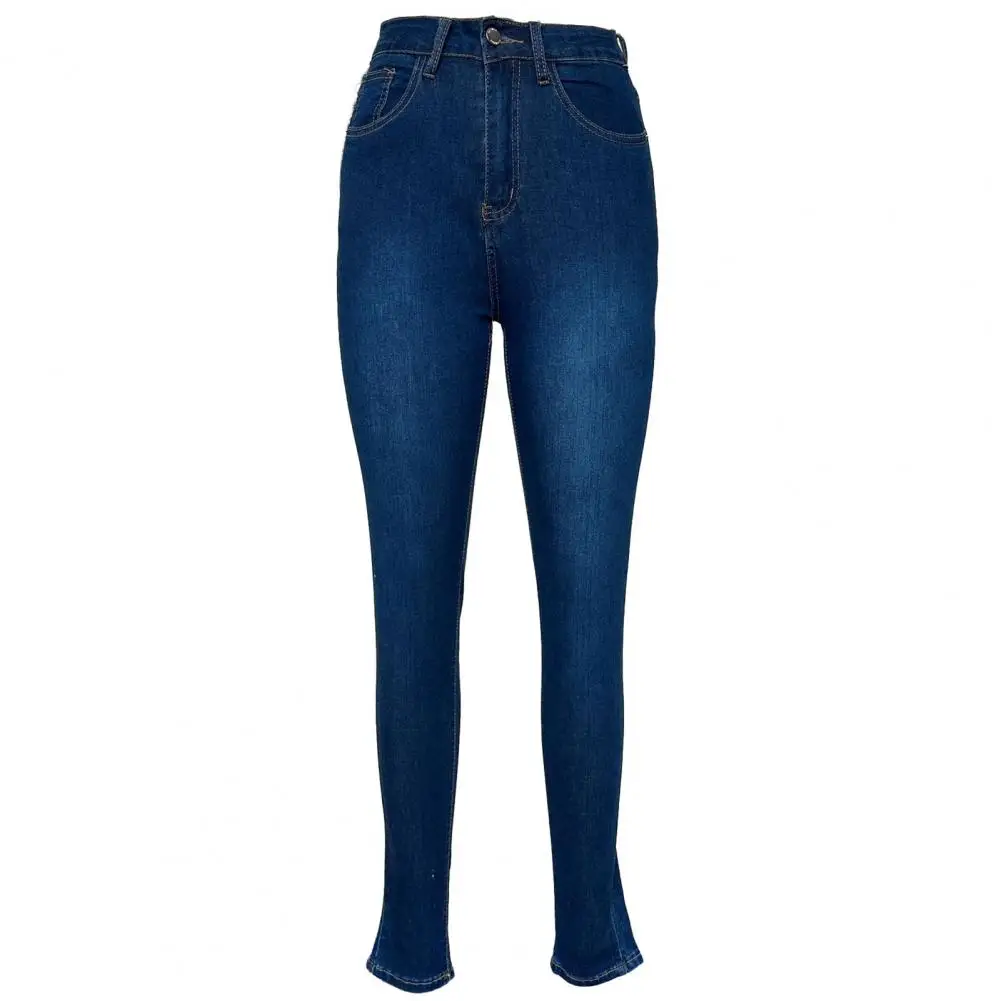 Jeans elásticos e skinny para mulheres, calças emagrecedoras para senhora, comprimento do tornozelo, cintura alta, cor gradiente, elevação de bumbum