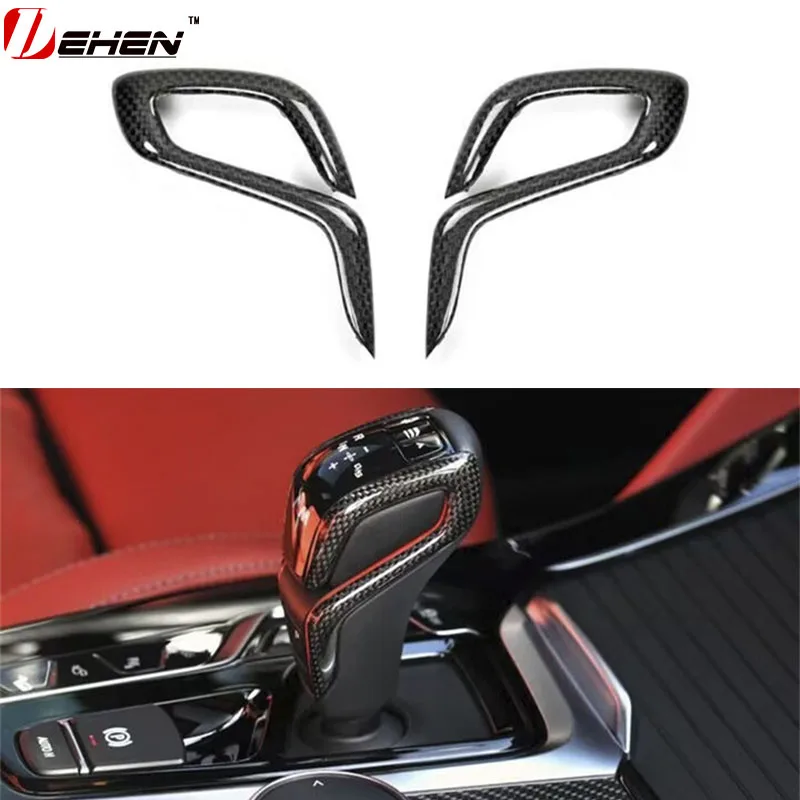 

For BMW F90 M5 F97 X3M F98 X4M 2019-2023 Real Dry Carbon Fiber Automatic Shift Gear Knob Trim Cover Car Retrofitting Accessorie