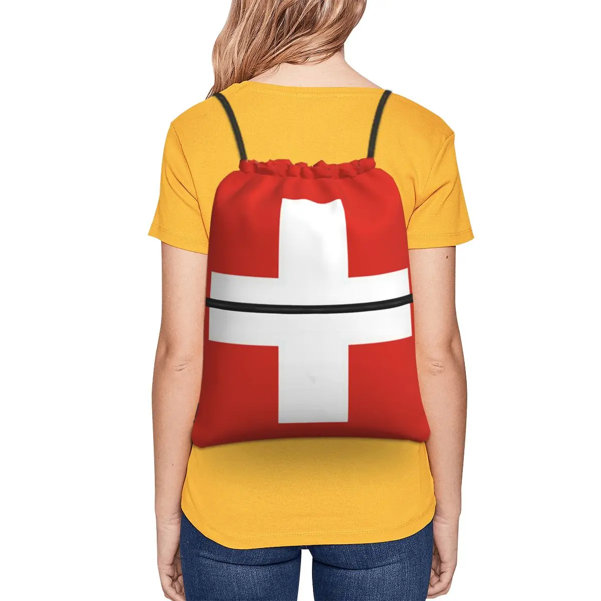 Bern Bear Swiss Flag Switzerland Coat Of Arms Backpacks Fashion Drawstring Bags Sundries Bag Book Bags for Travel Students