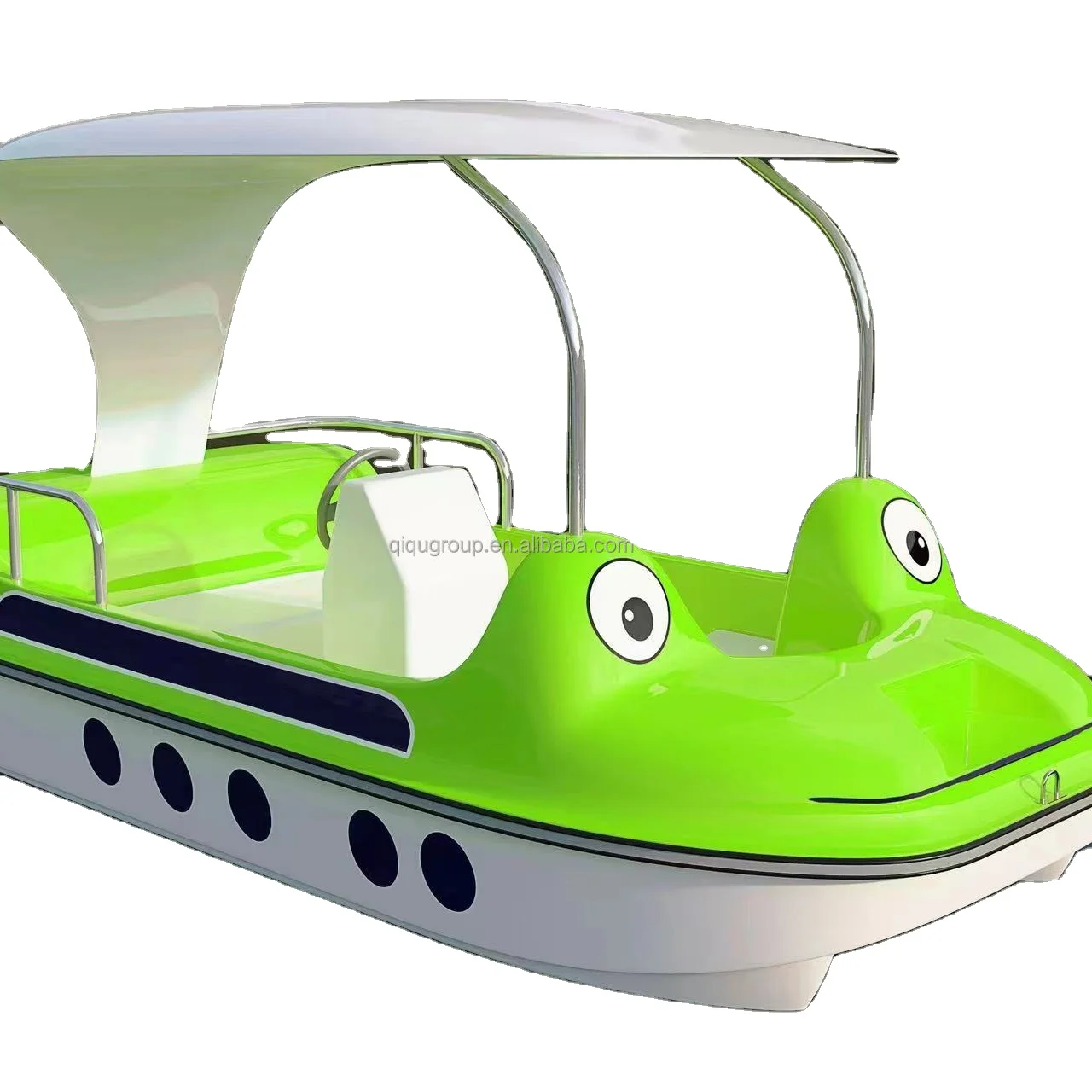 Customized Frog Animal Theme Cheap Electric Fiberglass Water Pedal Boat