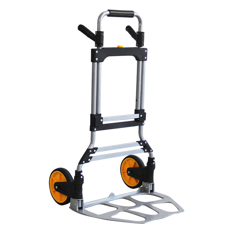 Portable 120 Kg Capacity 2-wheel Mobile Portable Aluminium Folding Trolley Trolley With Retractable Handle For Travel