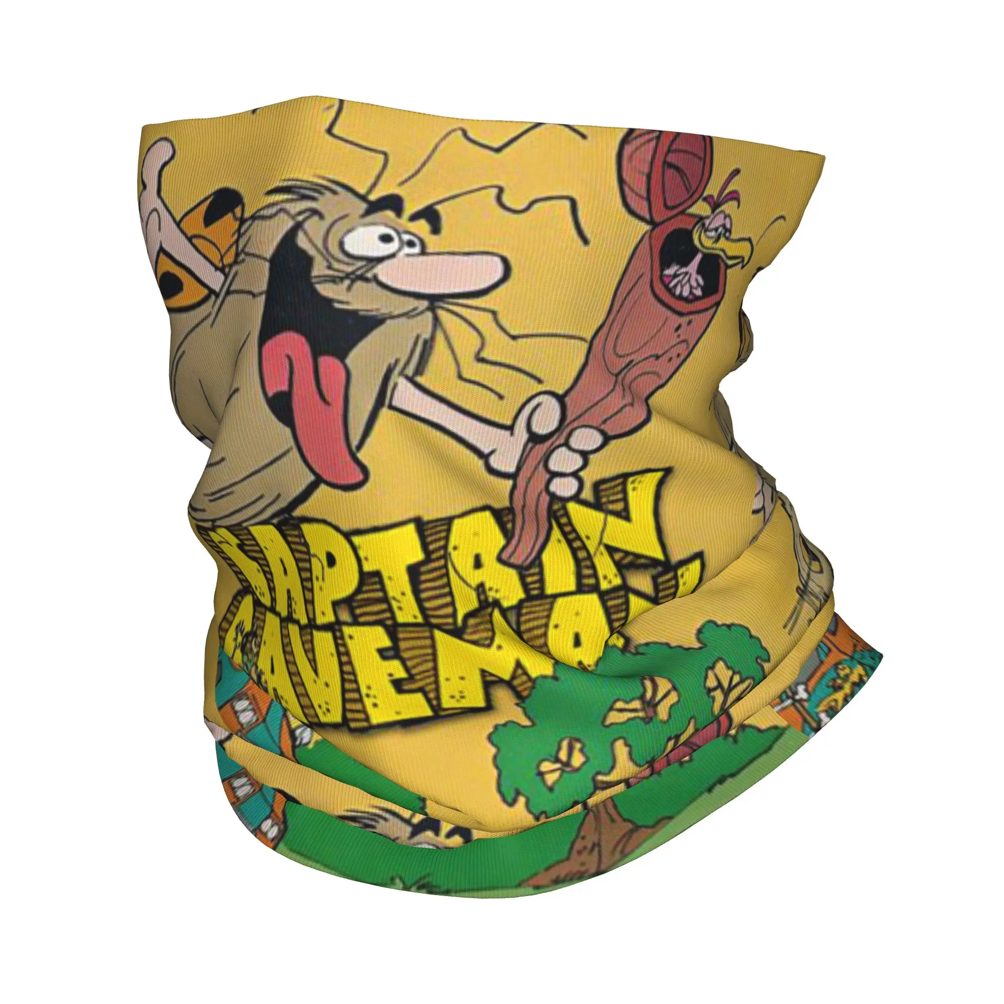 Captain Caveman and the Teen Angels Themed Bandana Neck Cover Printed Wrap Scarf Warm Face Mask Riding Unisex Adult