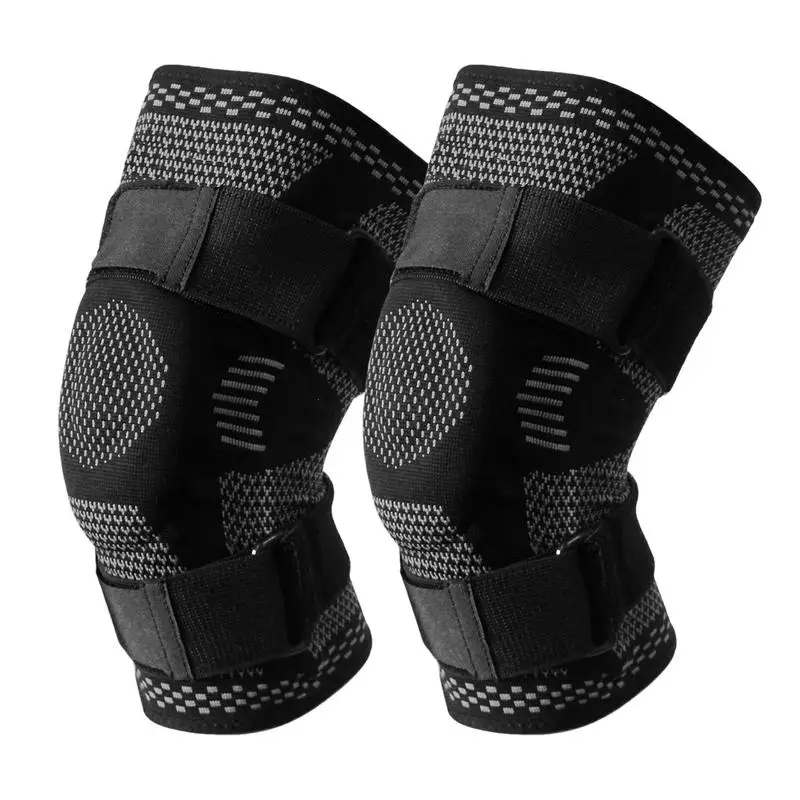 1Pair Knee Guards Breathable Adjustable Compression Knee Patellar Pad Elastic Non-slip Knee & Leg Protective Brace Support