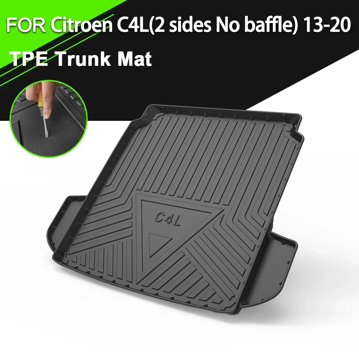 

Car Rear Trunk Cover Mat Rubber TPE Non-Slip Waterproof Cargo Liner Accessories For Citroen C4L 2013-2020