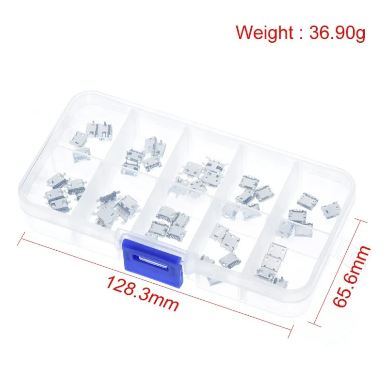 50 шт./100 шт. USBSocket USB Медь Micro-USB 5PSocket 10 видов комбинацииUSB