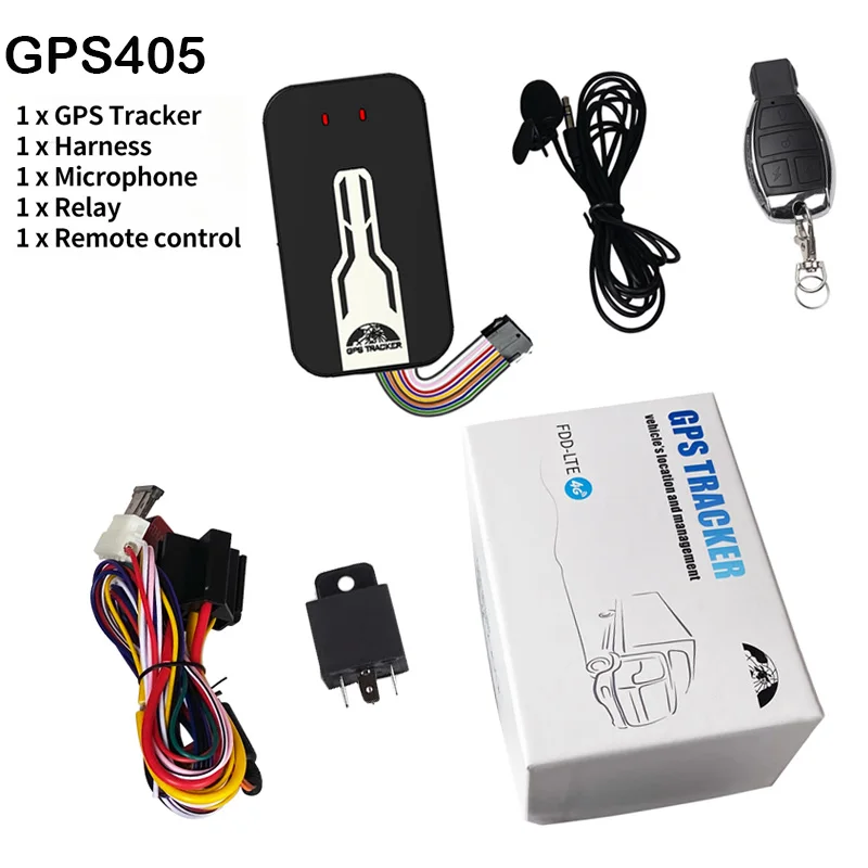 TK405 Car GPS Tracker Car Tracking Device Cut Off Fuel GPS Alarm ACC Door Open Alarm Motorcycle Track SOS Car electronic