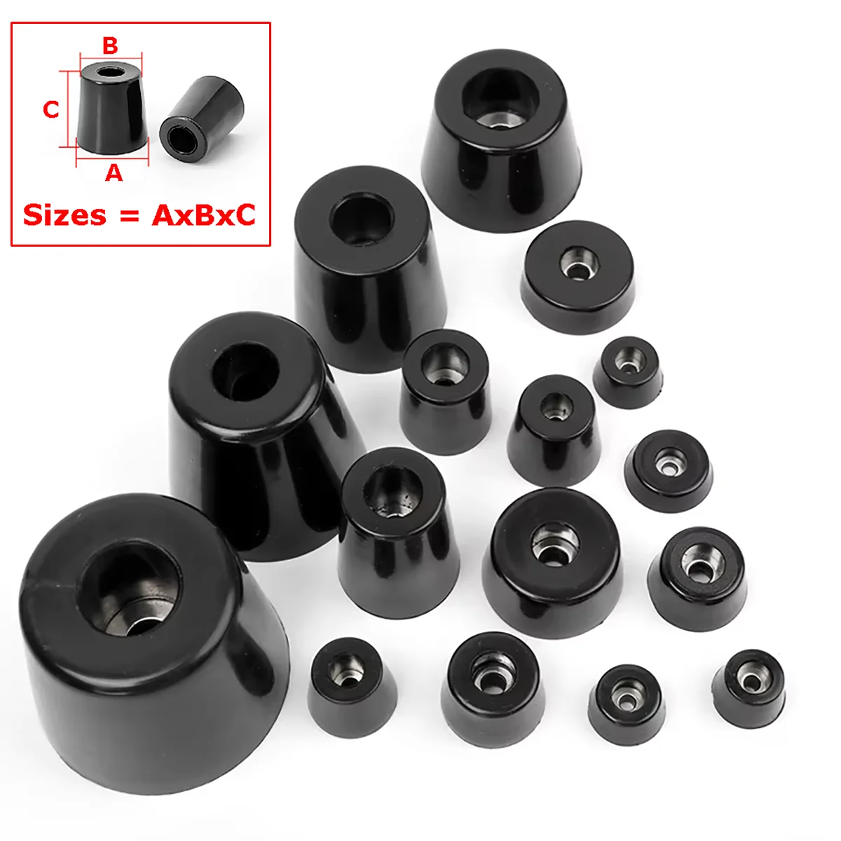 Black Rubber Feet Chair Floor Protector Non-slip Furniture Feet Sofa Table Leg Cover Cabinet Bottom Pads Funiture Accessories
