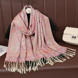 2024 Luxury Brand Winter Cashmere Pashmina Shawl Lady Wrap Warm Autumn Scarves Design Print Female Foulard Cotton Stoles Scarf