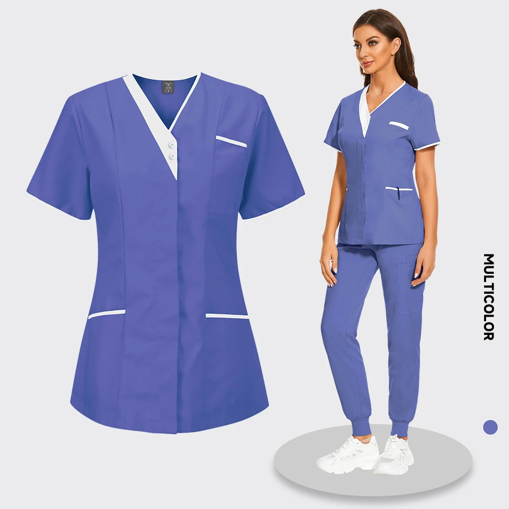 Medical Women Scrubs Tops Doctor Clothes Beauty Salon Phary Workwear Clothing Dental Overalls Nurse Accessories Lab Coat