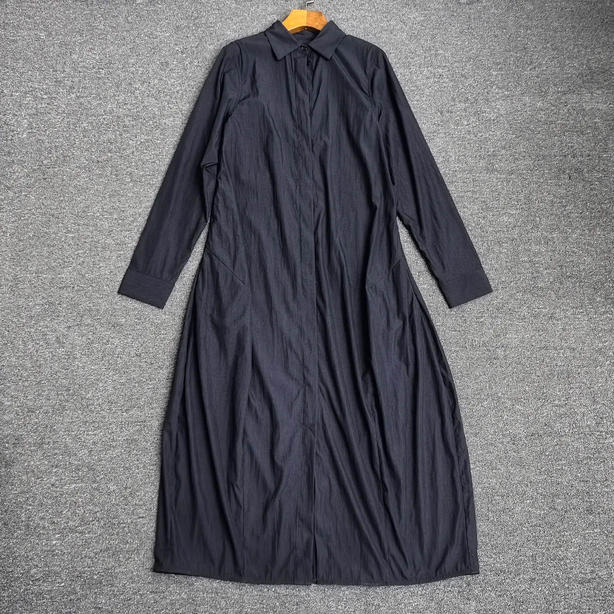 Maxdutti francês elegante feminino plissado camisa solta vestido para o verão paraquedismo estilo esportivo vestidos longos maxi vestido feminino