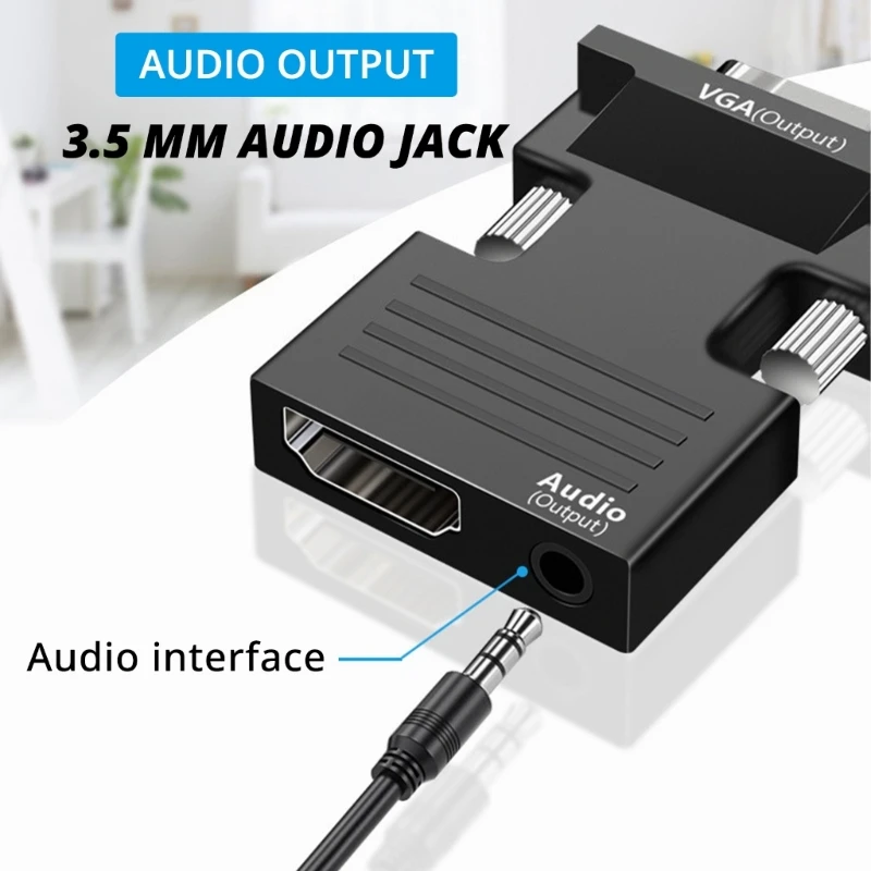 HDTV a VGA Adaptador Convertidores Salida Conjunto computadora Conector del conector caja superior Dongle