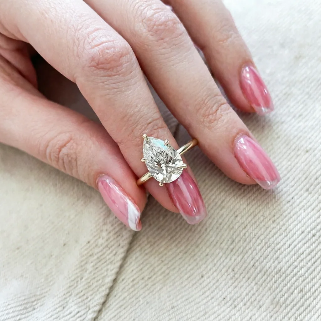 

CxsJeremy Обручальное кольцо с бриллиантом грушевидной огранки 3 карата, однотонное женское обручальное кольцо из желтого золота 14 карат Au585, подарок IGI DE VS