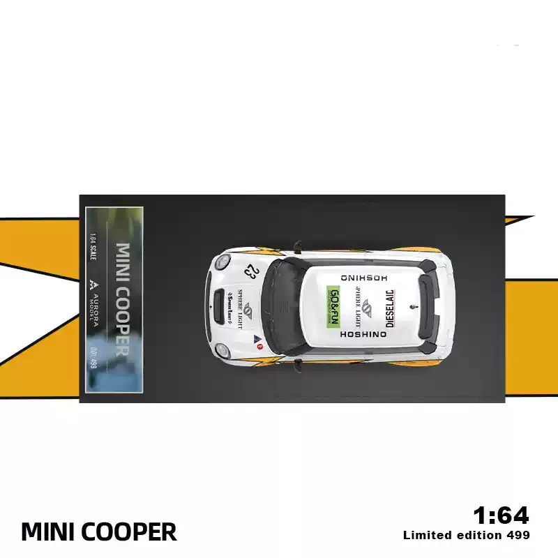 GT MINI zabawki dla dzieci AM1:64 Cooper Lightning Cow odlewana symulacja aluminiowy model samochodu mecha latte kolekcja sztuki ozdoba prezent