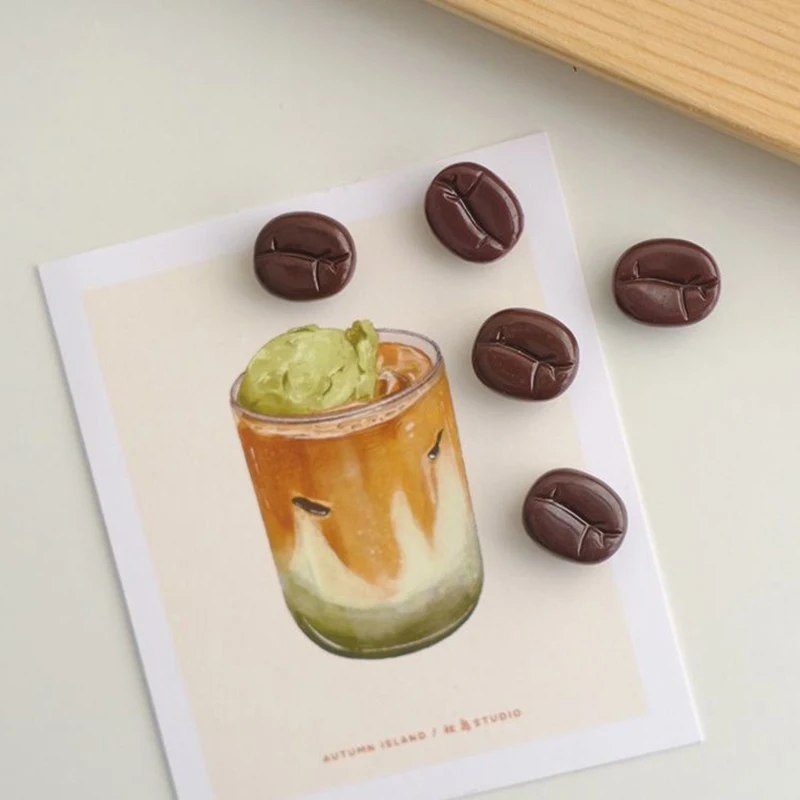 Mini Cute Coffee Bean Fridge Magnets Set Personality Creative Photo Fixed Magnet Imitation Food Stickers Home Office Decoration